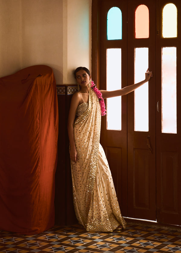 Nakshatra Sequin Lehenga Sari & Crystal Blouse