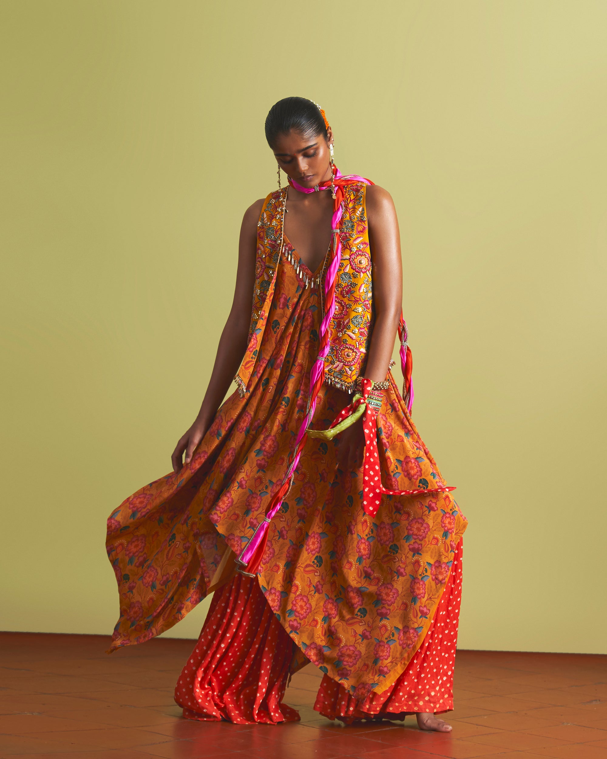 Phool Waistcoat, Handkerchief Kurta