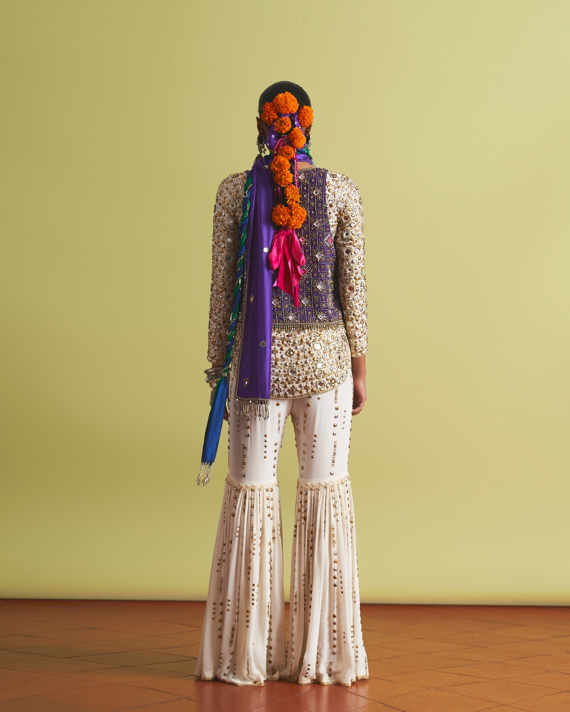 Moondrop Kurta & Pants With Berry Waistcoat Set