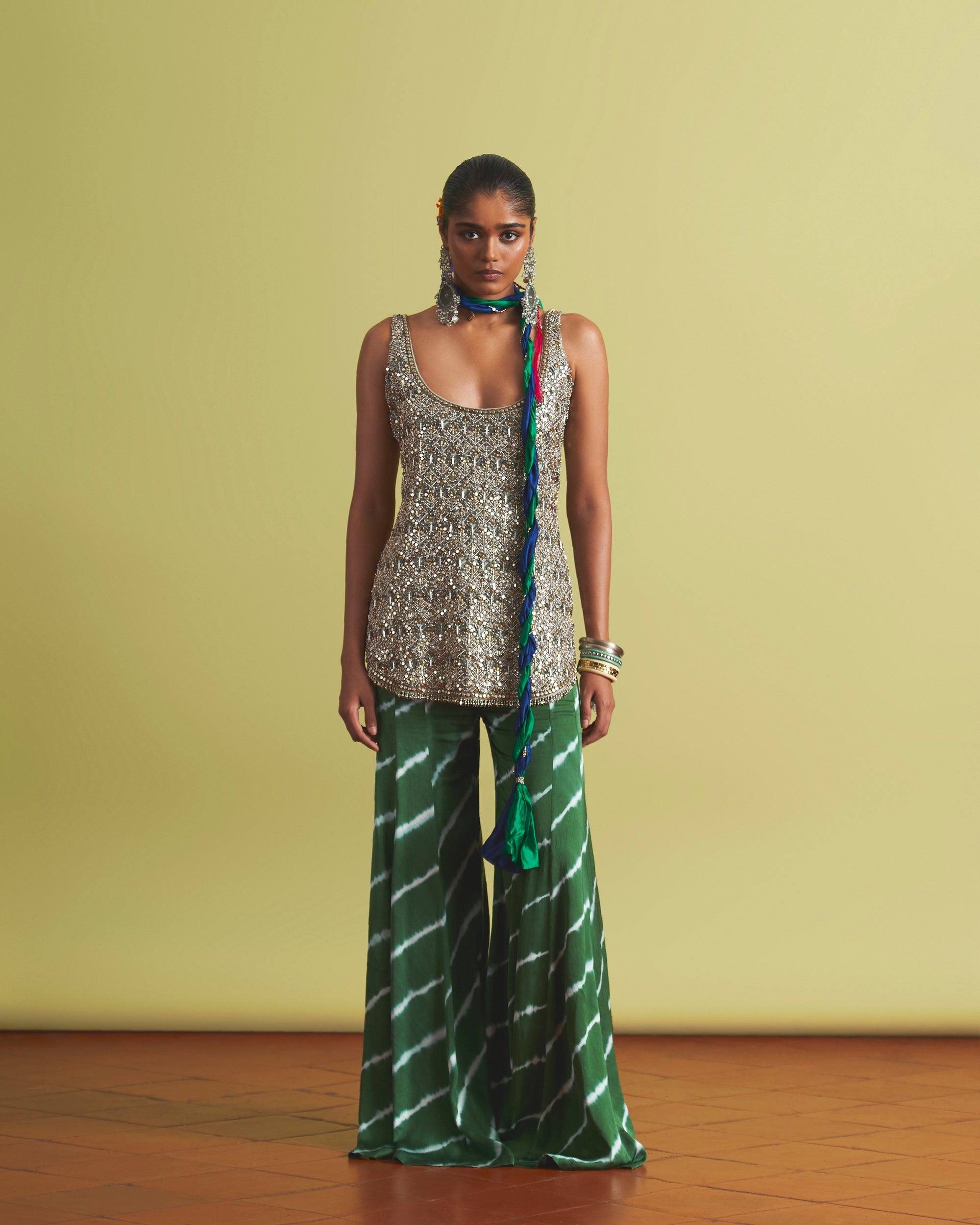 Luna Kurta & Emerald Pants