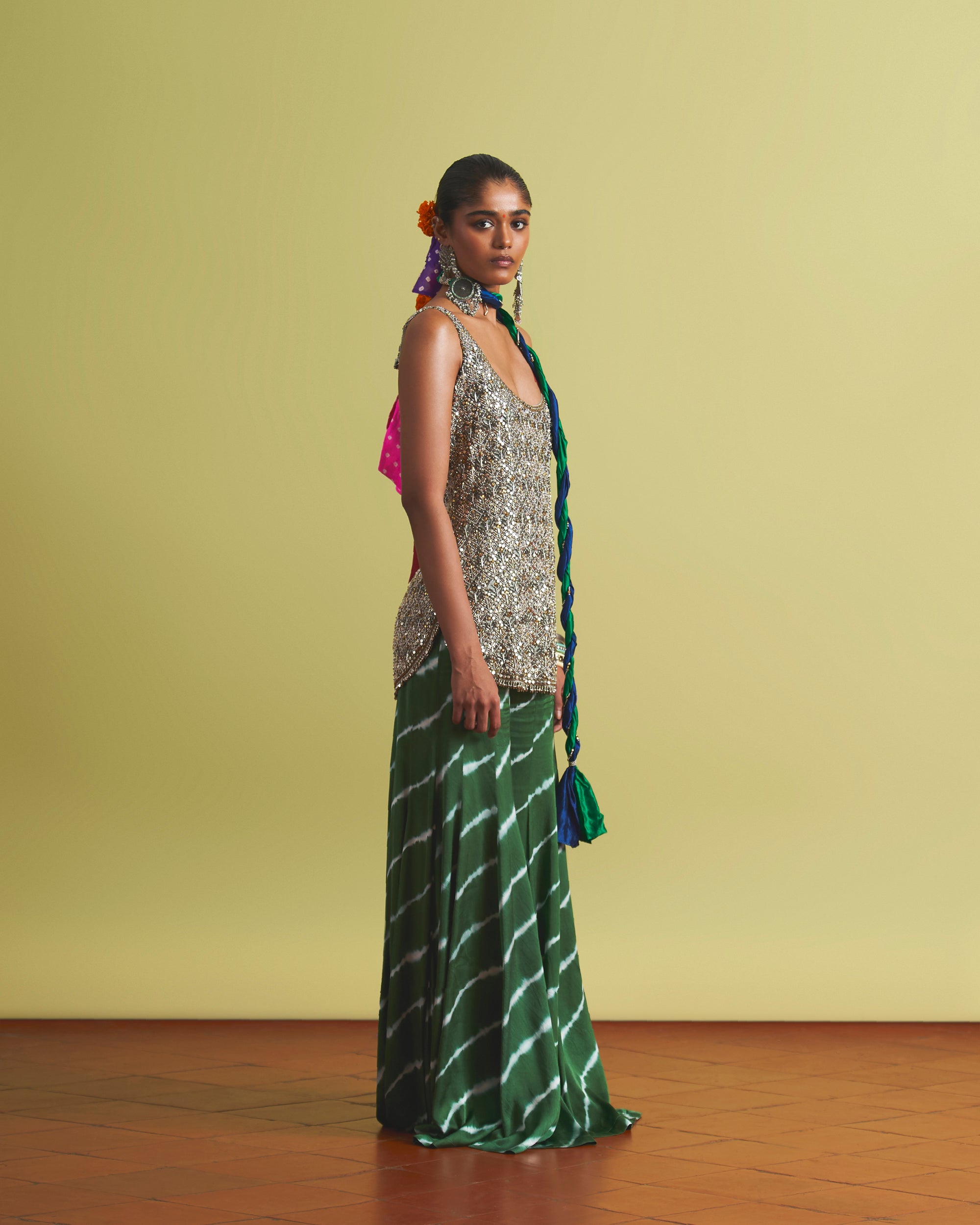 Luna Kurta & Emerald Pants