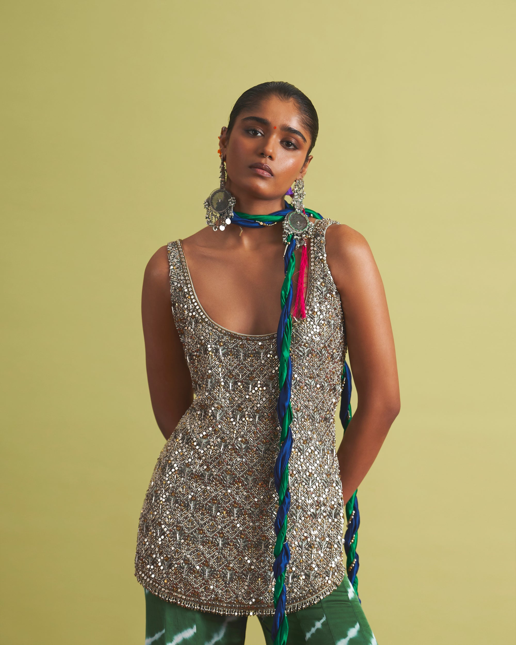 Luna Kurta & Emerald Pants