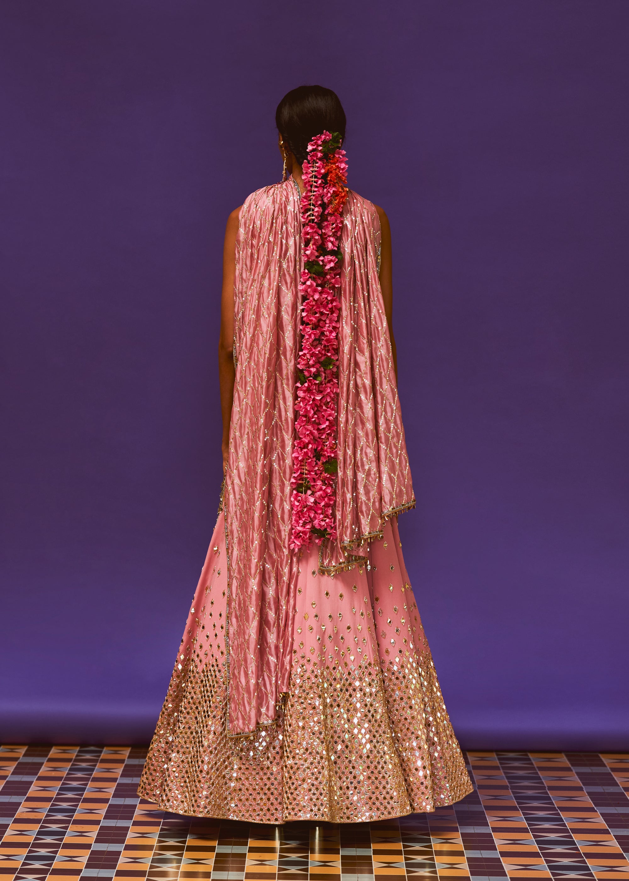 The Chrystanemum Lehenga And Chrystanemum blouse, Chrysanthemum Dupatta