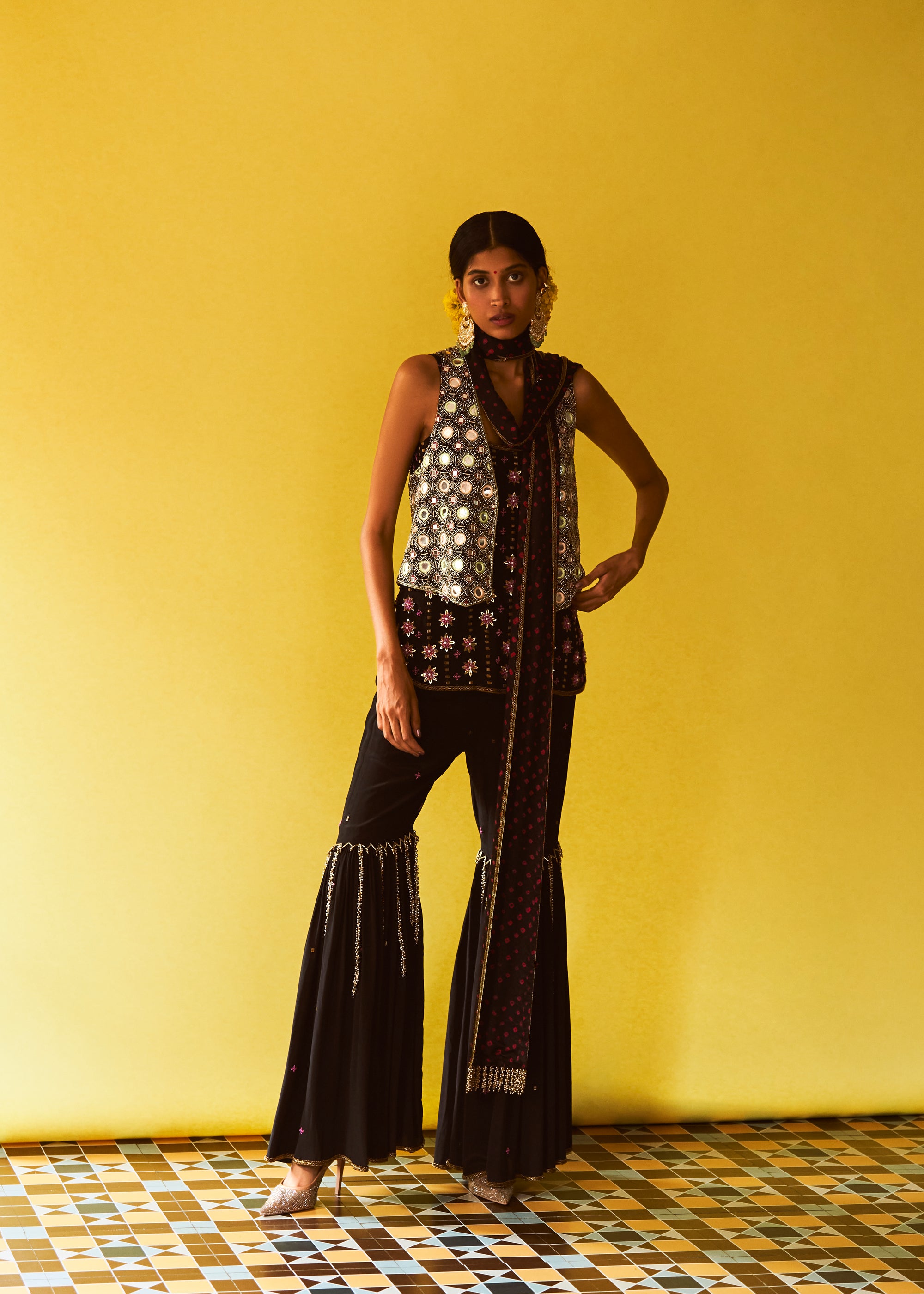 Disco Deewane Waistcoat, Cosmos Kurta and Cosmos Gharara