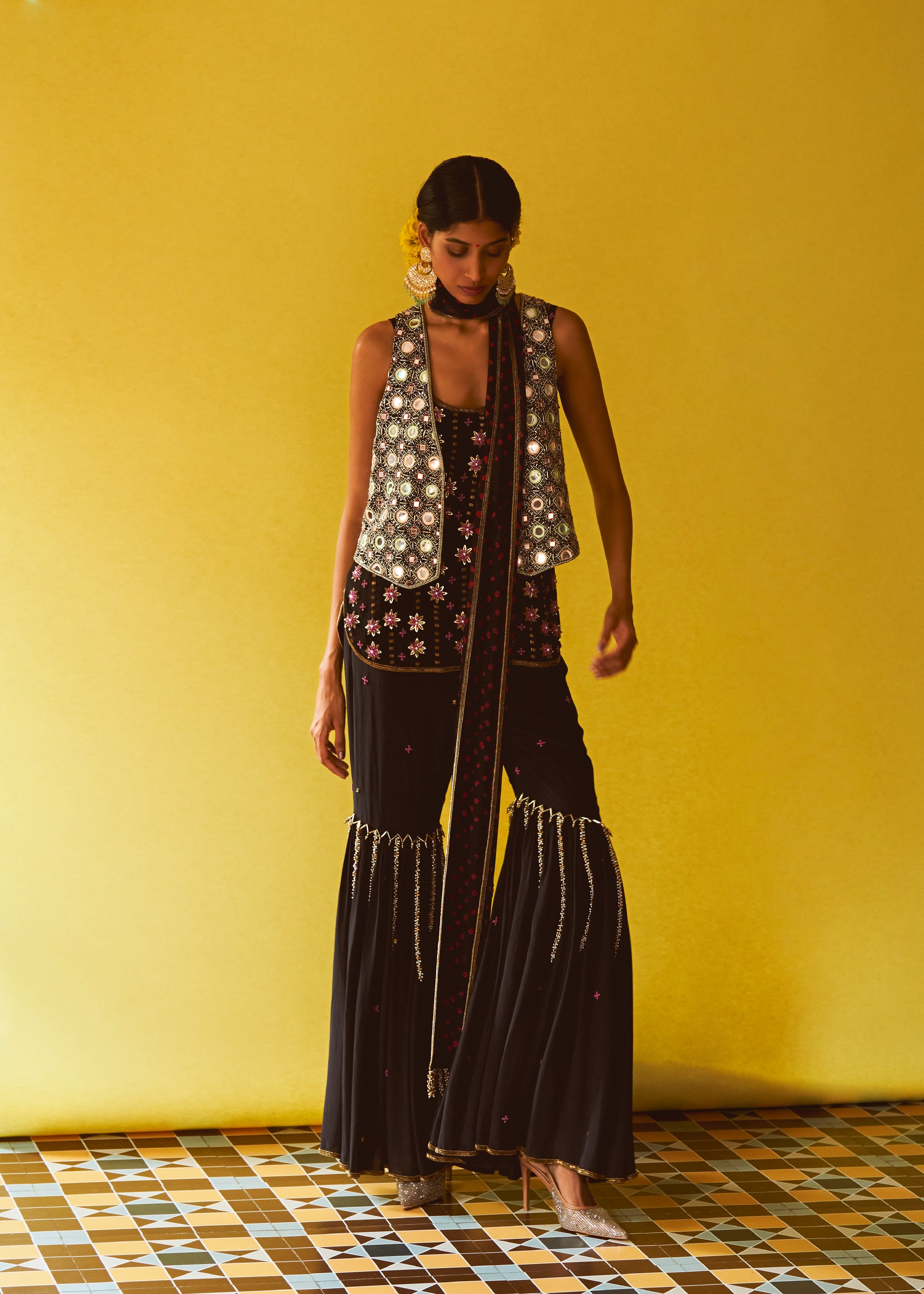 Disco Deewane Waistcoat, Cosmos Kurta and Cosmos Gharara