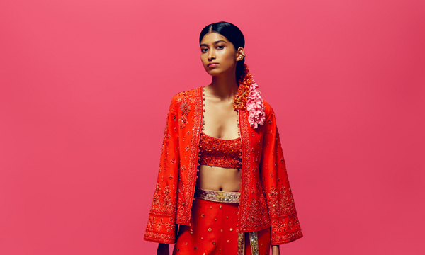 ‘Siren’ Embroidered Beadwork Jacket, Sequin sharara And Sequin Blouse