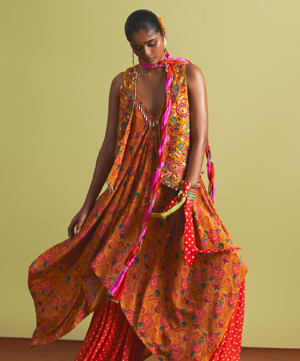 Phool Waistcoat, Handkerchief Kurta